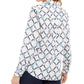 Charter Club Women's Printed Linen-Blend Shirt White Size 2 Extra Large