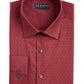Alfani Men's Alfatech Classic/Regular Fit Performance Stretch Geo-Print Dress Shirt Red Size 32X22