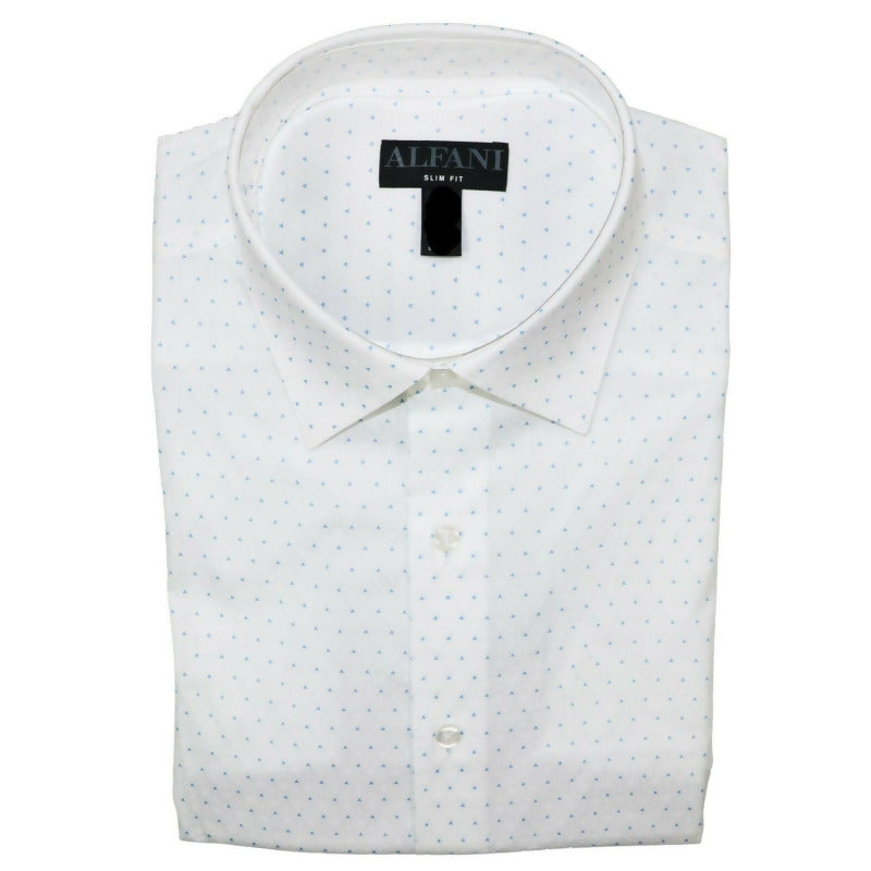 Triangle Prisms Men's Dress Shirt White Size 36-37