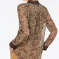 INC International Concepts Women's Leopard Dot Button-Up Shirt Gold Size Large