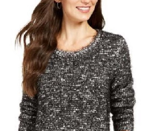 स्टाइल एंड कंपनी महिलाओं का मार्लेड आईलैश-टेक्सचर स्वेटर, साइज़ X-स्मॉल