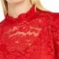 INC International Concepts Women's Lace Blouson Top Dark Red Size Small