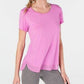 Ideology Women's Mesh-Hem T-Shirt Purple Size XX Large