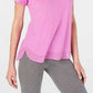Ideology Women's Mesh-Hem T-Shirt Purple Size XX Large
