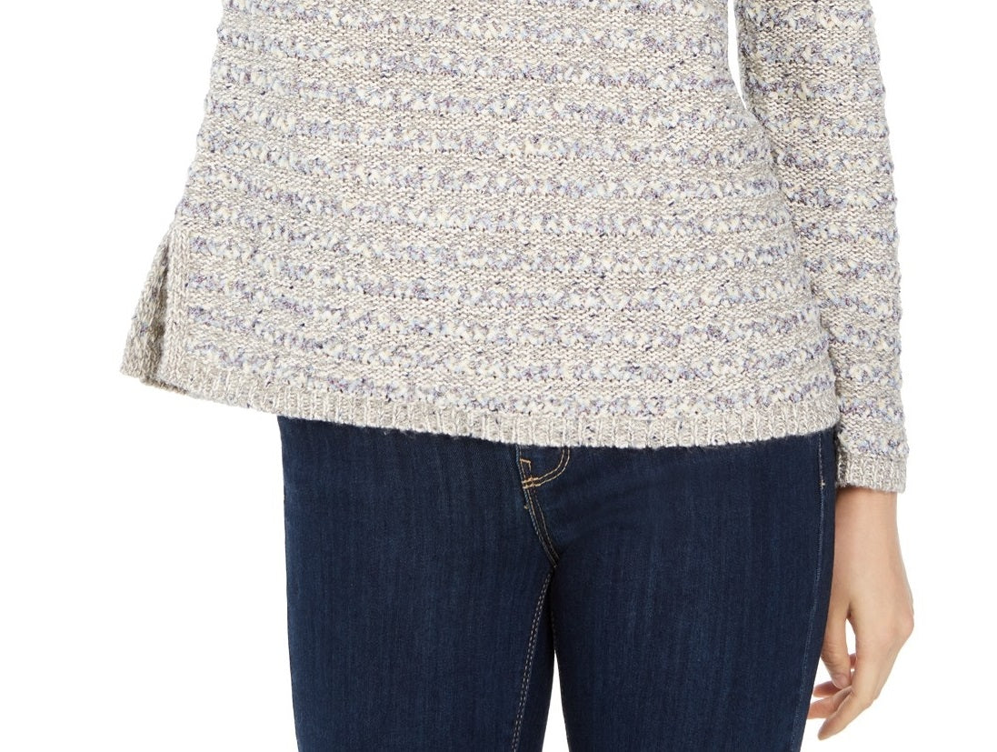 Style & Co Women's Striped Sweater Lt/Pas Gry Size Small