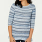 Style & Co Women's Striped Pullover Sweater Blue Size Large