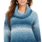 Style & Co Women's Ombre Boucle Sweater Blue Size Small