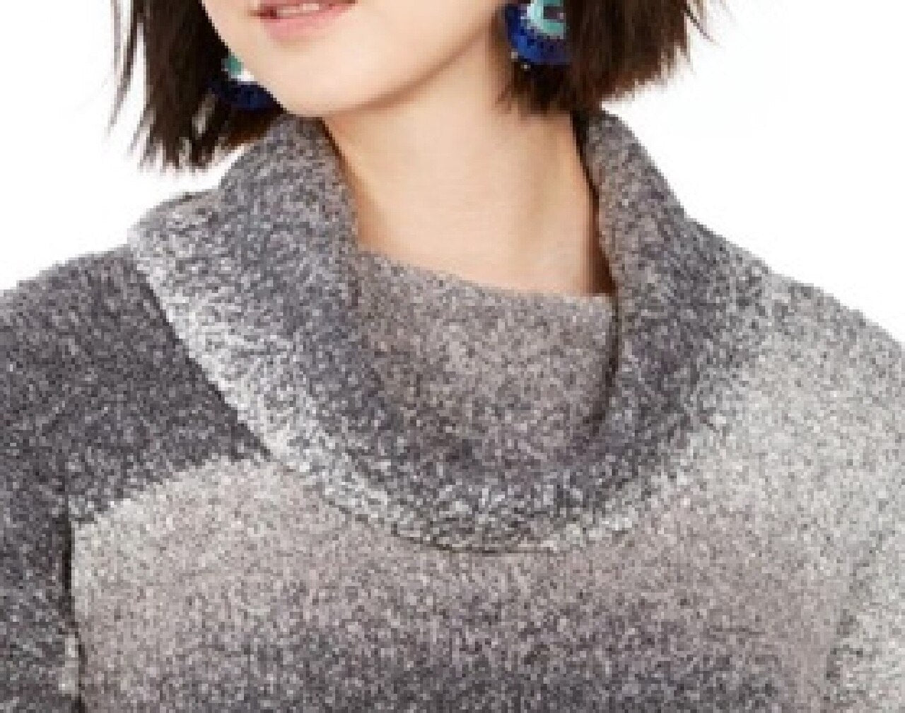 r Style & Co Women's Ombre Boucle SweateBlack Size XX-Large