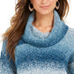 Style & Co Women's Ombré Boucle Sweater Blue Size Medium