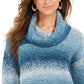 Style & Co Women's Ombre Boucle Sweater Navy Size Large