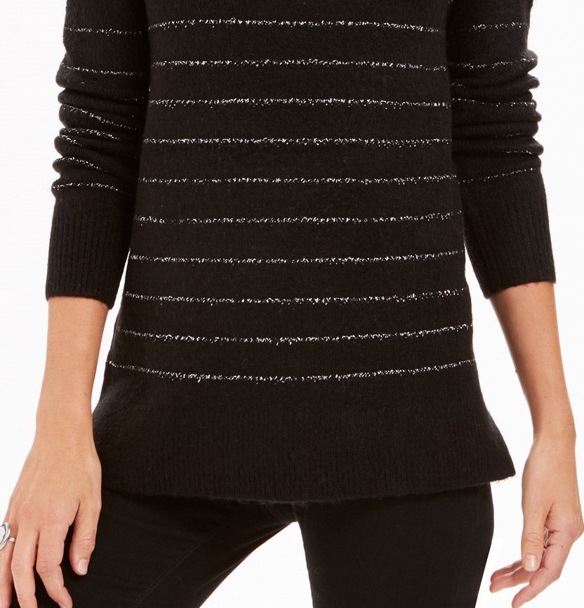 Style & Co Women's Lurex Cowl-Neck Sweater Black Size 2 Extra Large