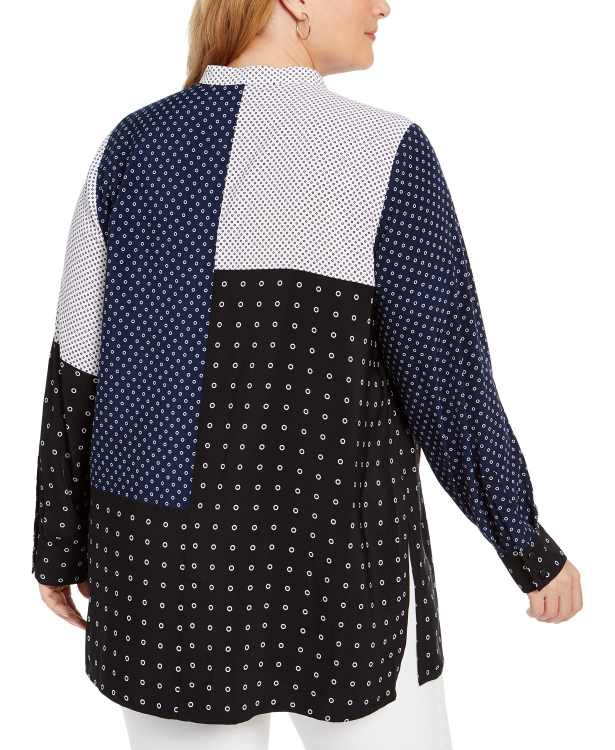 Alfani Women's Plus Size Mixed-Print Tunic Top Black Size 3 Extra Large