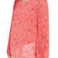 Alfani Women's Printed Pleated-Sleeve Top Pink Size Small