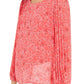 Alfani Women's Petite Floral-Print Pleat-Sleeve Top Pink Size Petite Small