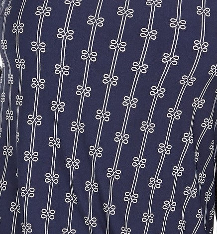Charter Club Women's Petite Printed Split-Neck Top Blue Size Medium