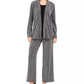 JM Collection Women's Petite Layered-Look Metallic Cardigan Black Size Petite