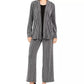 JM Collection Women's Petite Layered-Look Metallic Cardigan Black Size Petite Large
