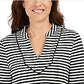 Charter Club Women's Striped 3/4-Sleeve Top Black Size X-Large