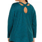 Ideology Women's Plus Size Criss-Cross Workout Top Green Size X-Large