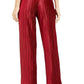 Alfani Women's Velvet Wide-Leg Pants Wine Size Large