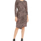Alfani Women's Alfan Leopard Print Faux-Wrap Dress Pink Size Large