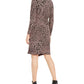 Alfani Women's Leopard Print Faux-Wrap Dress Pink Size 2 Extra Large