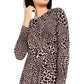 Alfani Women's Leopard Print Faux-Wrap Dress Pink Size 2 Extra Large