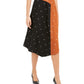 Alfani Women's Asymmetrical Twin-Print Skirt Brown Size 8