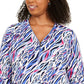 JM Collection Women's Zip Neck Printed Tunic Orange Size 0X