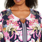 JM Collection Women's Plus Size Printed Keyhole Tunic Purple Size 0 Extra Large