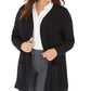 Alfani Women's Plus Size Wide-Ribbed Cardigan Sweater  Black Size 2 Extra Large