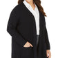 Alfani Women's Plus Size Wide-Ribbed Cardigan Sweater  Black Size 2 Extra Large
