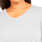 JM Collection Women's Plus Size Studded Mixed-Media Top White Size XX-Large