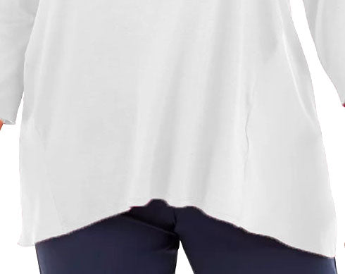 JM Collection Women's Plus Size Studded Mixed-Media Top White Size XX-Large
