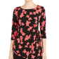 Alfani Women's Petite Floral-Print Side-Tie Top  Black Size Large
