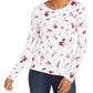Charter Club Women's Pima Cotton Ditsy-Print Top White Size Large