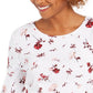 Charter Club Women's Pima Cotton Ditsy-Print Top Bright White Cmb Size Medium