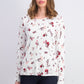 Charert Club Women's Printed Cotton Boat-Neck Top White Size Extra Small