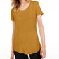 Maison Jules Women's Scoop Neck T-Shirt Yellow Size Medium