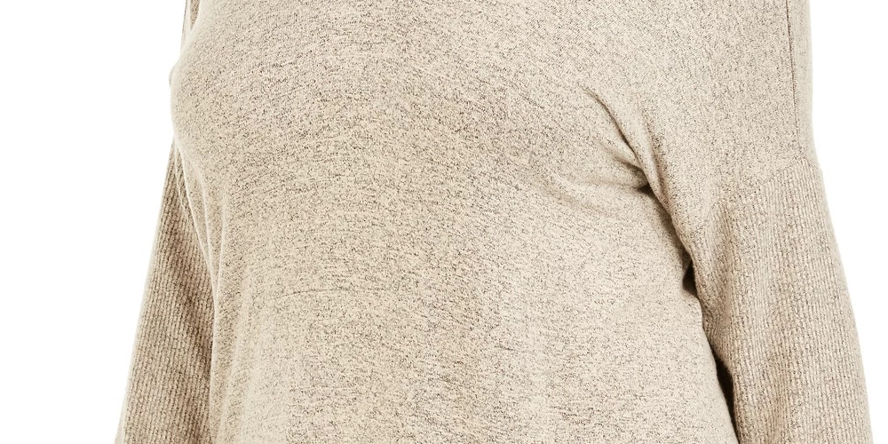 Style & Co Women's Plus Size Drop-Sleeve Marled Tunic Beige Size 3X
