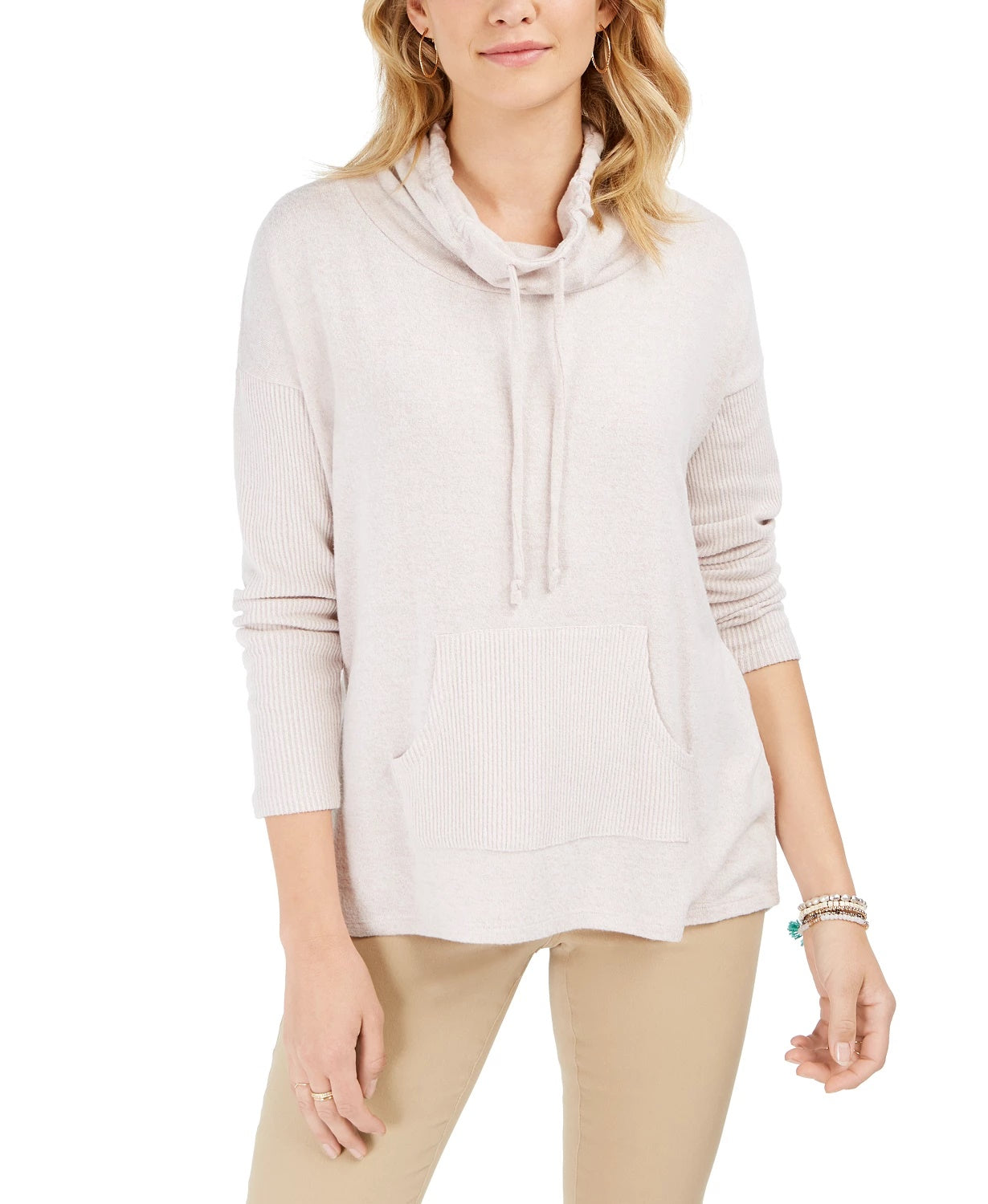 Style & Co Women's Drawstring Cowl-Neck Sweater  Size Extra Large