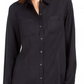 Charter Club Women's Woven Solid Tencel Shirt Black Size Extra Large