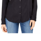 Charter Club Women's Woven Solid Tencel Shirt Black Size Extra Large