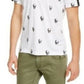 INC International Concepts Men's Skull Graphic V-Neck T-Shirt White Size XX Large