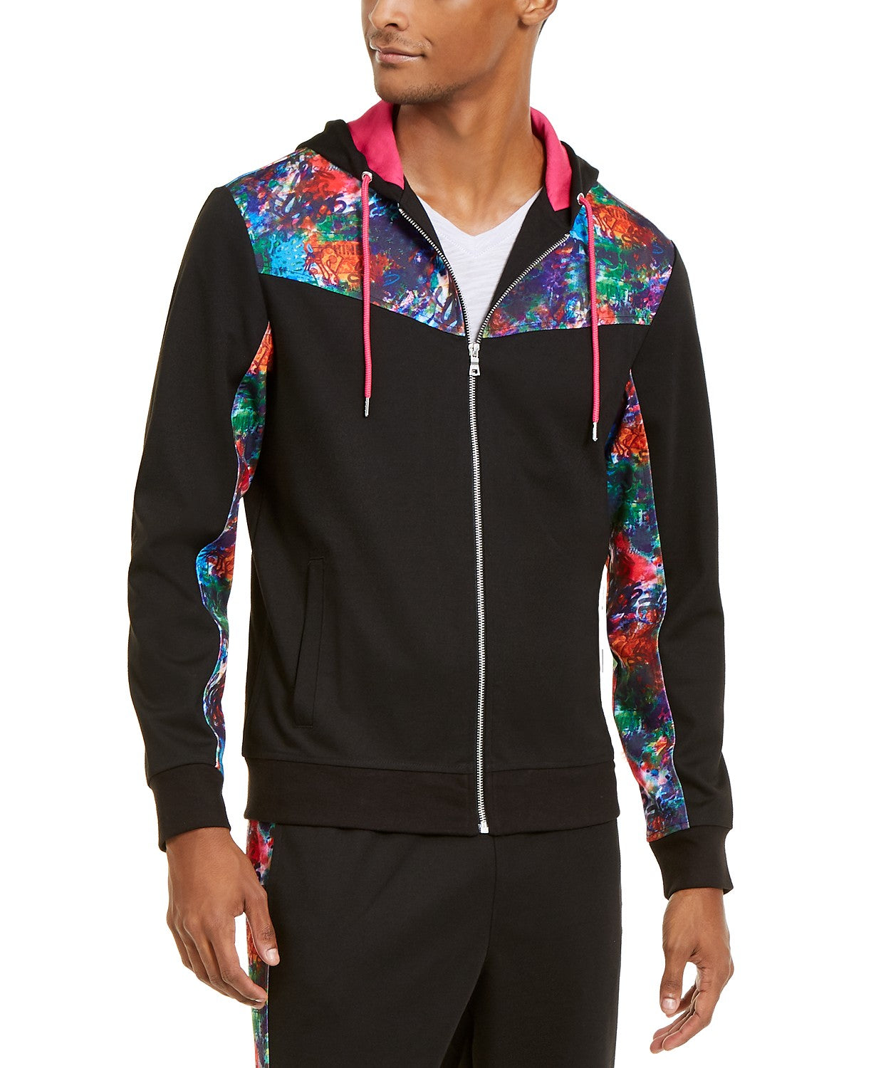 INC International Concepts Men's Spotlight Track Jacket Black Size 2 ExtraLarge