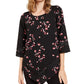 Alfani Women's Charmeuse V-Hem Top Black Size Small