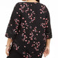 Alfani Women's Printed Pointed Hem Blouse Black Size 0X