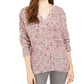 Style & Co Women's V-Neck Dolman-Sleeve Sweater Pink Large