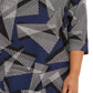 JM Collection Women's Plus Size Scoop-Neck Printed Top Blue Size Extra Large