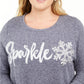 Style & Co Women's Whimsy Sweatshirt Blue Size Large